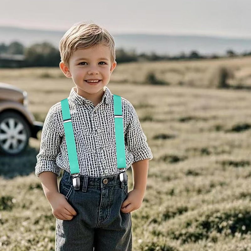 Branduce Solid Color Baby Boy Suspender with 4 Strong Clips Adjustable Kids Y Back Suspenders - Image 4